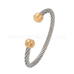 304 Stainless Steel Cuff Bangles&nbsp;BJEW-M136-01D-PG