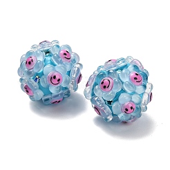 Polymer Clay Rhinestone Beads with Resin&nbsp;RESI-Z045-03D