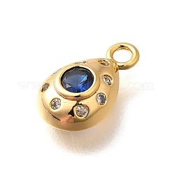 Brass Micro Pave Cubic Zirconia Pendants&nbsp;KK-K294-10G