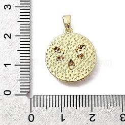 Brass Micro Pave Cubic Zirconia Pendants&nbsp;KK-P336-36G-02