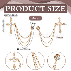 Cross Alloy Rhinestone Lapel Pin Backs&nbsp;JEWB-WH0051-057G