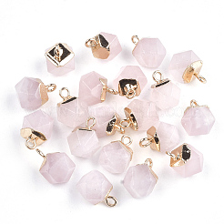 Electroplate Natural & Synthetic Gemstone Star Cut Round Charms&nbsp;G-S344-08-M