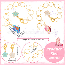 Brass Ring Knitting Row Counter Chains&nbsp;HJEW-NB00116
