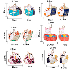 30Pcs 6 Style Alloy Enamel Pendants&nbsp;ENAM-CJ0001-99