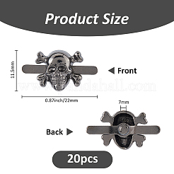20Pcs Skull Alloy Decorative Brads&nbsp;FIND-FH0011-82B