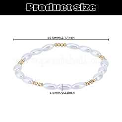 1Pc ABS Plastic Imitation Pearl Rice Beaded Stretch Bracelets for Women&nbsp;BJEW-LP0002-50