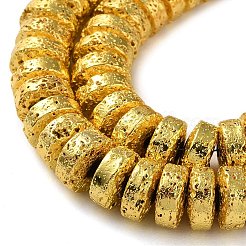 Electroplated Natural Lava Rock Beads Strands&nbsp;G-I360-A04-01