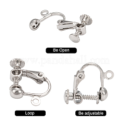 Brass Screw On Clip-on Earring Dangling Charms Pendants Setting Findings&nbsp;LS-KK-M019-01P