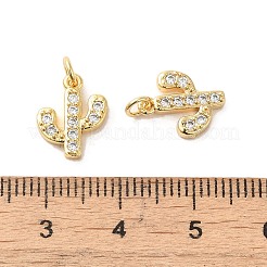 Rack Plating Brass Micro Pave Clear Cubic Zirconia Pendants&nbsp;KK-A206-10G