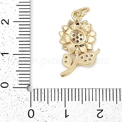 Rack Plating Brass Micro Pave Cubic Zirconia Pendants&nbsp;KK-H509-25G-01