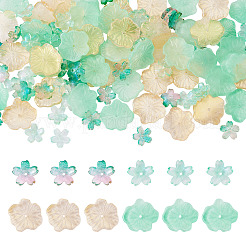 100Pcs 4 Styles Baking Paint Transparent Glass Bead Caps&nbsp;DGLA-TA0001-46