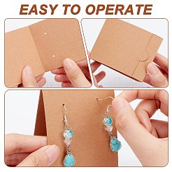 100Pcs 3D Triangle Kraft Paper Earring Display Cards&nbsp;DIY-WH0430-007