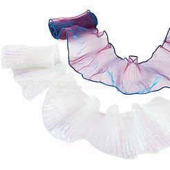 4 Yards 2 Colors Mermaid Color Polyester Pleated Lace Trim Ribbon&nbsp;DIY-TA0012-01