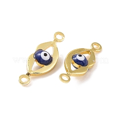 Brass Enamel Connector Charms&nbsp;KK-J302-10G