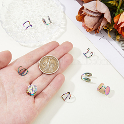 8Pcs 4 Styles Stainless Steel Cuff Earrings&nbsp;EJEW-HS0001-10MC