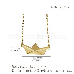Personalized Stainless Steel Paper Boat-shaped Pendant Necklaces for Women Daily Wear Gift&nbsp;DZ0863-1
