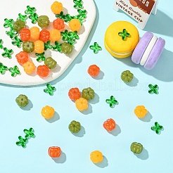 30Pcs 3 Colors Autumn Resin Pumpkin Beads&nbsp;RESI-YW0006-50
