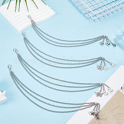 4Pcs 2 Styles Alloy Three-layer Boot Strap Chains&nbsp;AJEW-ME0003-12