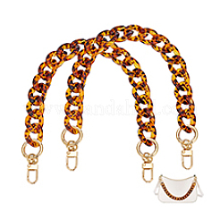 2Pcs Leopard Print Pattern Resin Bag Handles&nbsp;PURS-PH0001-39