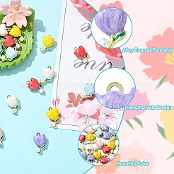 18Pcs 6 Colors Alloy Enamel Pendants&nbsp;FIND-CJ0004-13