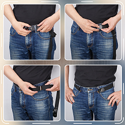6Pcs 2 Colors Canvas Elastic Invisible Belt with Alloy Buckles&nbsp;AJEW-FG0003-99