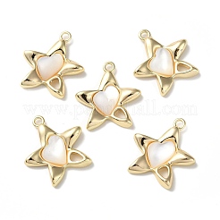 Natural White Shell Star Pendants&nbsp;BSHE-Z003-01G