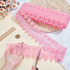 Polyester Flower Lace Ribbon&nbsp;OCOR-WH0105-156C
