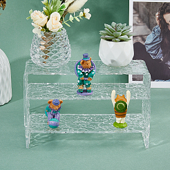 3Pcs 3 Sizes Marble Textured Acrylic Action Figure Display Risers&nbsp;ODIS-WH0030-52