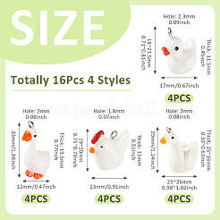 16Pcs 4 Styles Opaque Resin Pendants&nbsp;RESI-TADJ0001-25