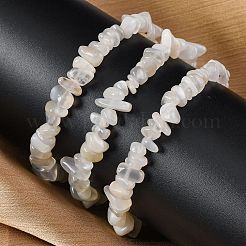 Natural White Moonstone Stretch Bracelets&nbsp;X-BJEW-JB03681-09