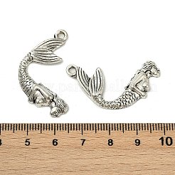 Tibetan Style Alloy Mermaid Pendants&nbsp;TIBEP-36349-AS-RS