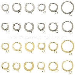16Pcs 201 Stainless Steel Huggie Hoop Earrings Findings&nbsp;STAS-FS0002-26B