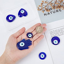 12Pcs 6 Style Handmade Lampwork Evil Eye Pendants&nbsp;LAMP-SC0001-18