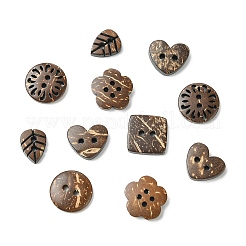 120Pcs 6 Styles Coconut Buttons&nbsp;BUTT-CJ0001-10