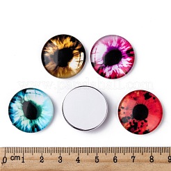 Dragon Eye Half Round/Dome Printed Glass Cabochons&nbsp;GGLA-A002-25mm-AB
