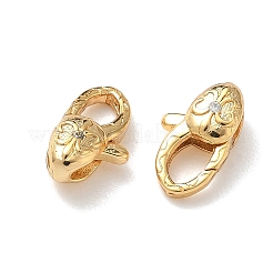 Oval Brass Micro Pave Cubic Zirconia Lobster Claw Clasps&nbsp;KK-Z136-22G-03