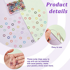 225Pcs 15 Colors SPray Painted Zinc Alloy Open Jump Rings&nbsp;FIND-H0010-91A