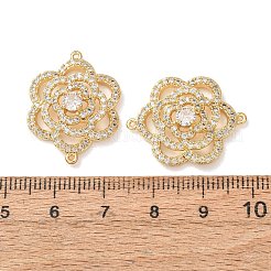 Brass Micro Pave Clear Cubic Zirconia Connector Charms&nbsp;CU-CBA4579-05G-E
