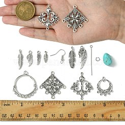 DIY Feather Wing Alloy & Synthetic Turquoise Dangle Earring Making Kits&nbsp;DIY-FS0006-34