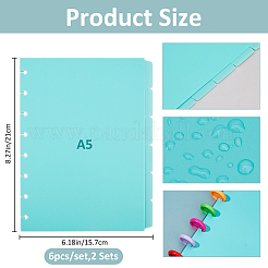 Plastic Index Tab Divider Sheets for Discbound Notebooks&nbsp;AJEW-WH0270-719B-01