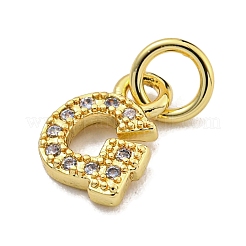 Initial Letter Brass with Cubic Zirconia Charms&nbsp;KK-Q814-26G-G