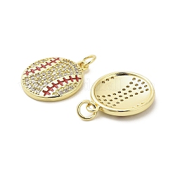 Brass Micro Pave Cubic Zirconia Pendants&nbsp;ZIRC-P124-01A-G