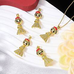 5Pcs Brass Micro Pave Cubic Zirconia Pendants&nbsp;KK-SZ0008-13