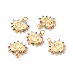 Rack Plating Brass Micro Pave Colorful Cubic Zirconia Pendants&nbsp;ZIRC-C040-15G