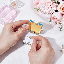 Square Bowknot Alloy Enamel with Crystal Rhinestone Jewelry Magnetic Storage Boxes&nbsp;CON-SP0001-32B