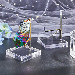 2Pcs 2 Colors Square Transparent Acrylic Mineral Crystal Stands&nbsp;ODIS-GL0001-06