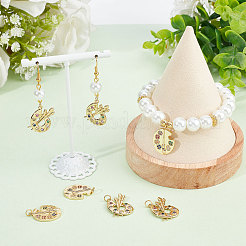 8Pcs 2 Style Brass Micro Colorful Cubic Zirconia Pendants&nbsp;KK-BBC0005-82
