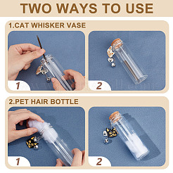4Pcs 2 Styles Transparent Glass Empty Bottles&nbsp;AJEW-DR00032