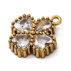 304 Stainless Steel Cubic Zirconia Pendants&nbsp;STAS-R141-01G-03