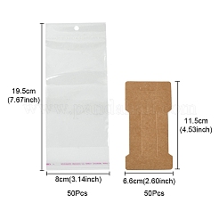 50Pcs Kraft Paper Hair Clip Display Cards&nbsp;CDIS-YW0001-07